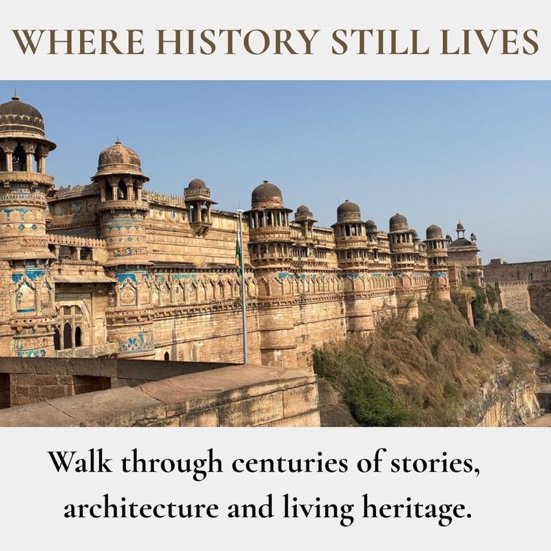 Die Festungsmauern von Gwalior Fort