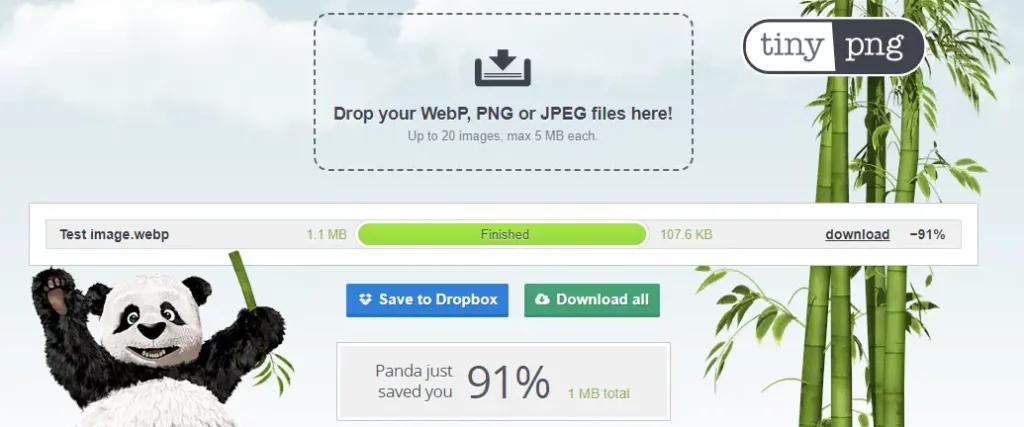 tiny png minify tool image speed improvement