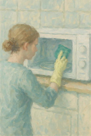 Hvordan gør jeg bedst min mikroovn min ren?