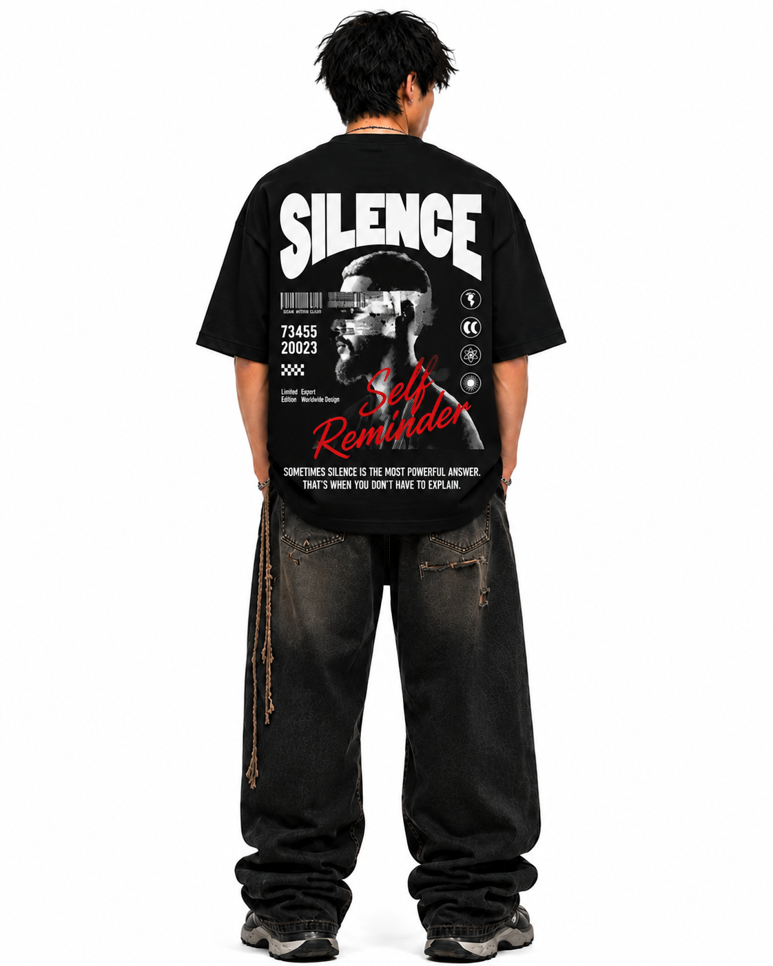 Silence – Self Reminder Oversized T-Shirt alternate view
