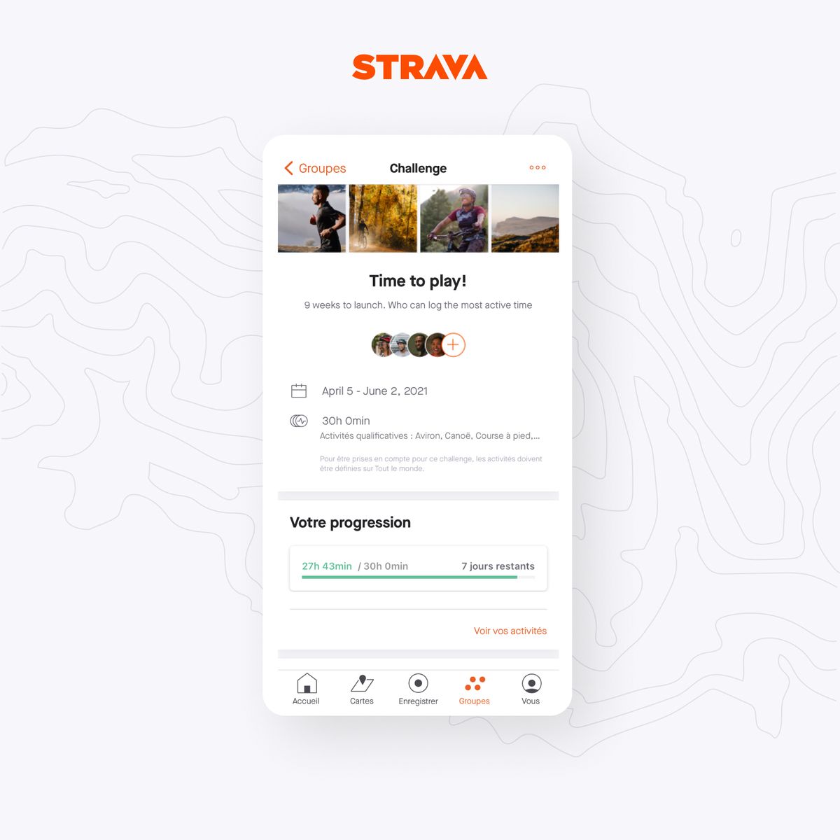 Challenges de groupe Strava
