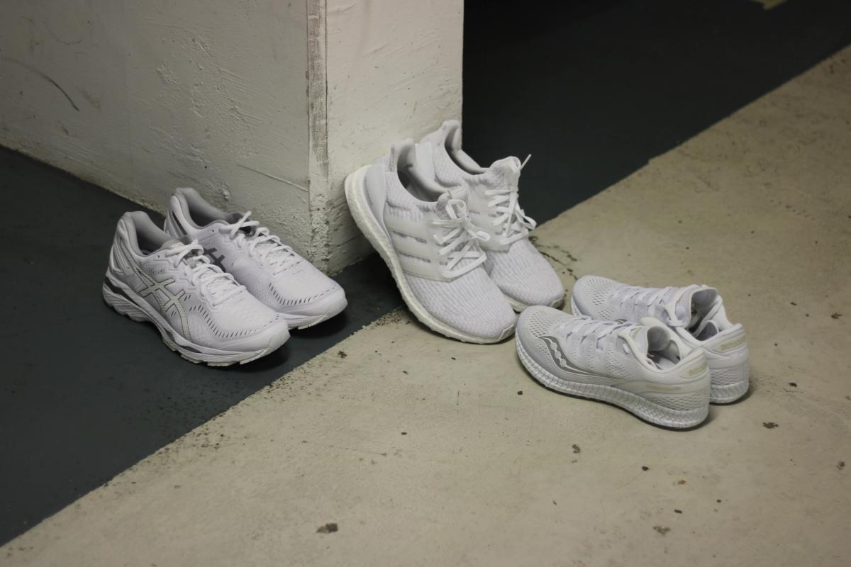 asics running gel kayano 23 ultra boost 3.0 saucony freedom iso triple white