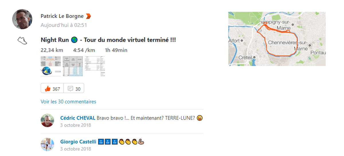 Strava - Tour du monde