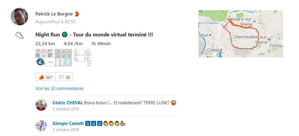 Strava - Tour du monde