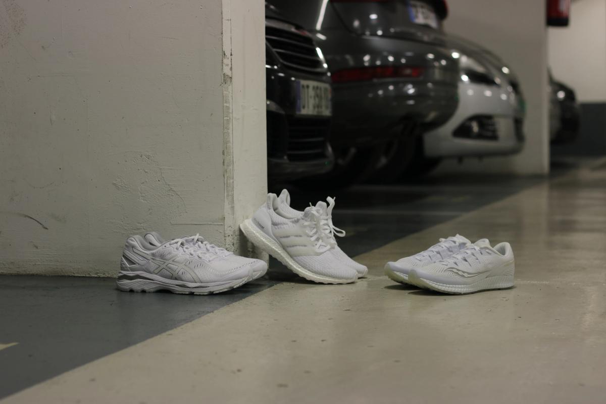 asics running gel kayano 23 ultra boost 3.0 saucony freedom iso triple white