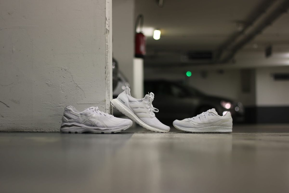 asics running gel kayano 23 ultra boost 3.0 saucony freedom iso triple white
