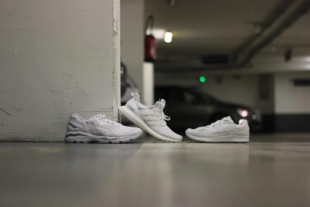 asics running gel kayano 23 ultra boost 3.0 saucony freedom iso triple white