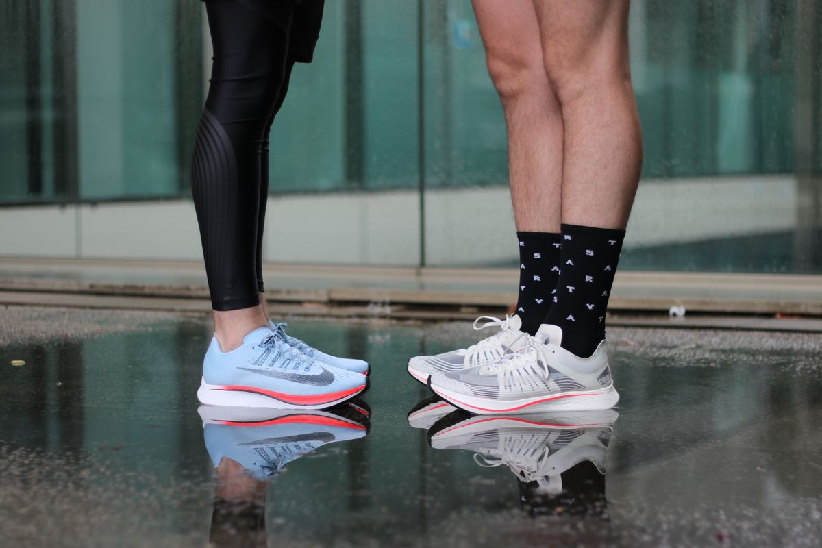 TEST NIKE RUNNING ZOOM FLY 880848-401 Bleu glacé/Cramoisi brillant/Rouge université/Renard bleu