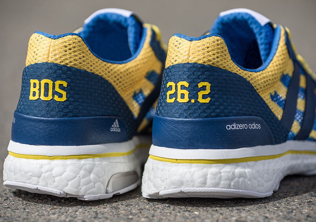 adidas adizero adios boost 3 boston marathon 2017 Adidas Adios Boston 2017   B.A.A.’s  blue and yellow.