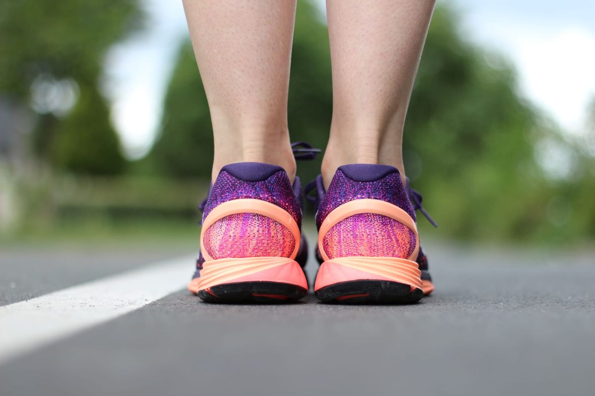 Nike LunarGlide 7 Women Stable Running shoes 747356-500 Color : Grand Purple/Sunset Glow/Hot Lava/White Stability