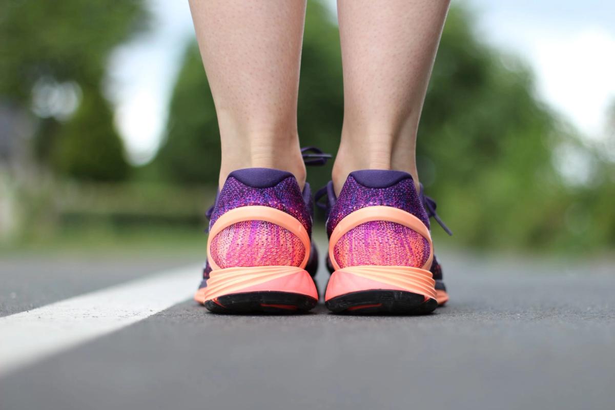 Nike LunarGlide 7 Women Stable Running shoes 747356-500 Color : Grand Purple/Sunset Glow/Hot Lava/White Stability