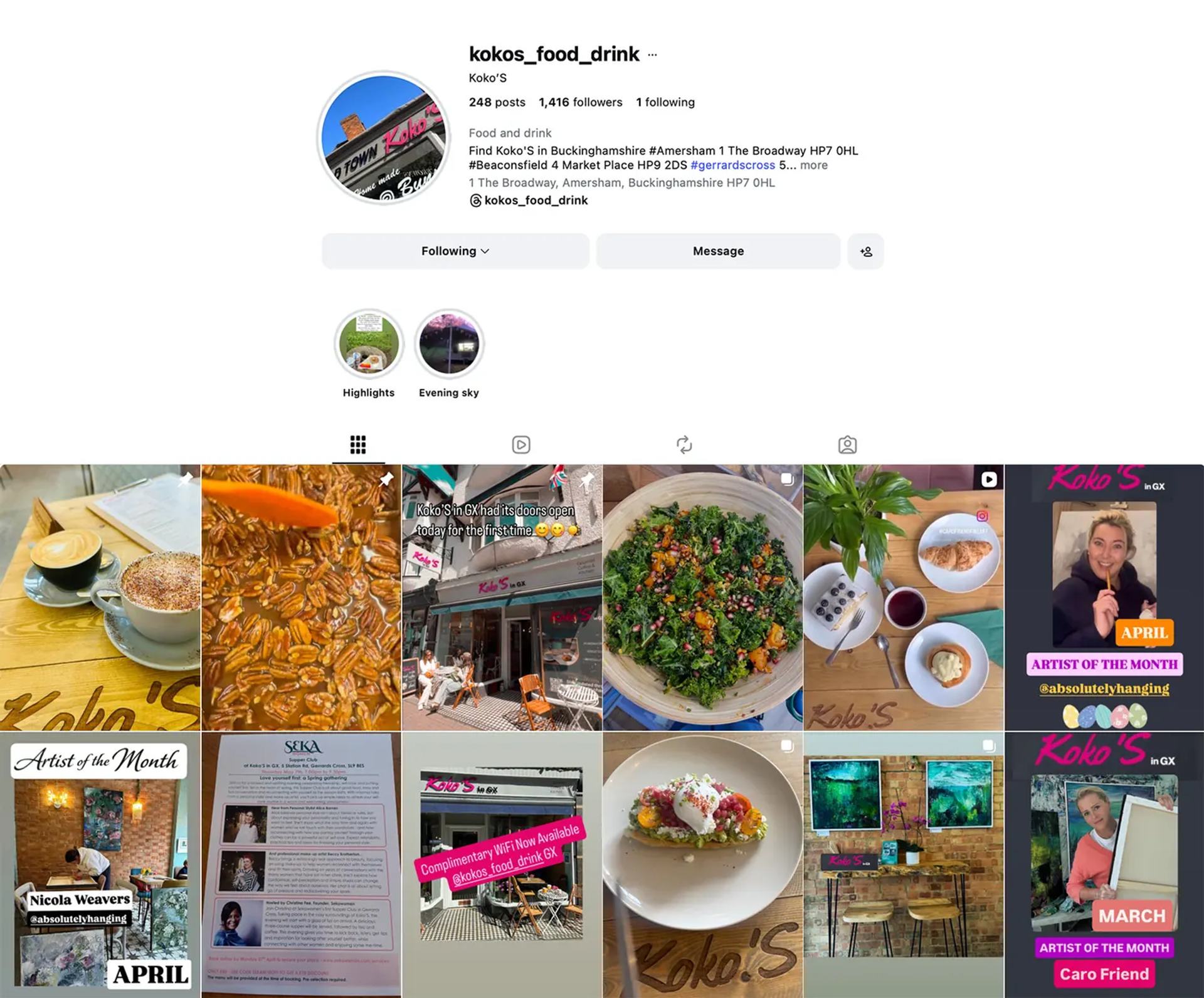 Koko’S Instagram desktop feed preview