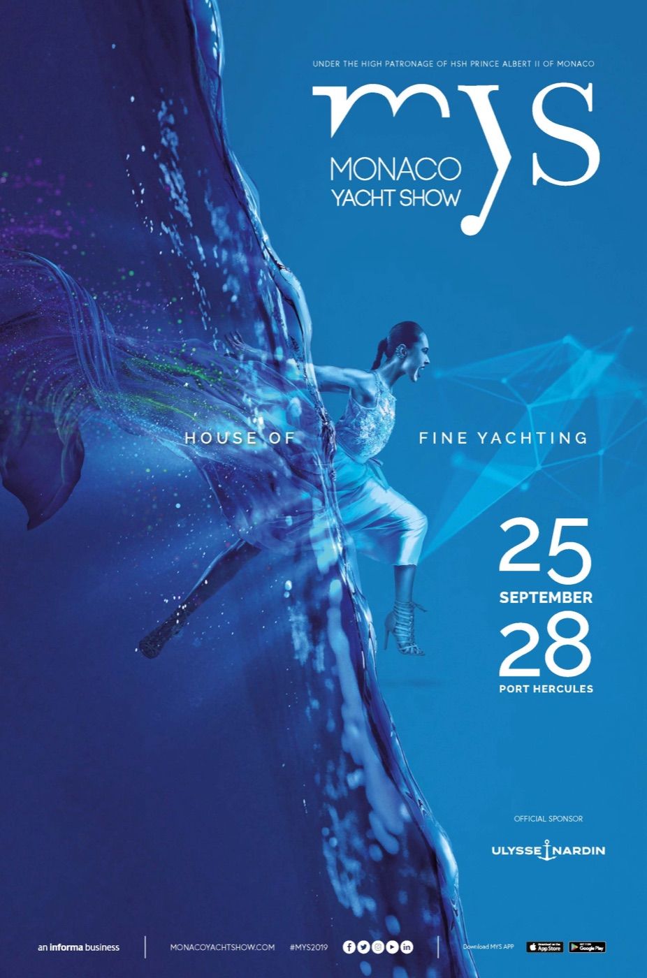 Official poster of the 2019 Monaco Yacht Show
