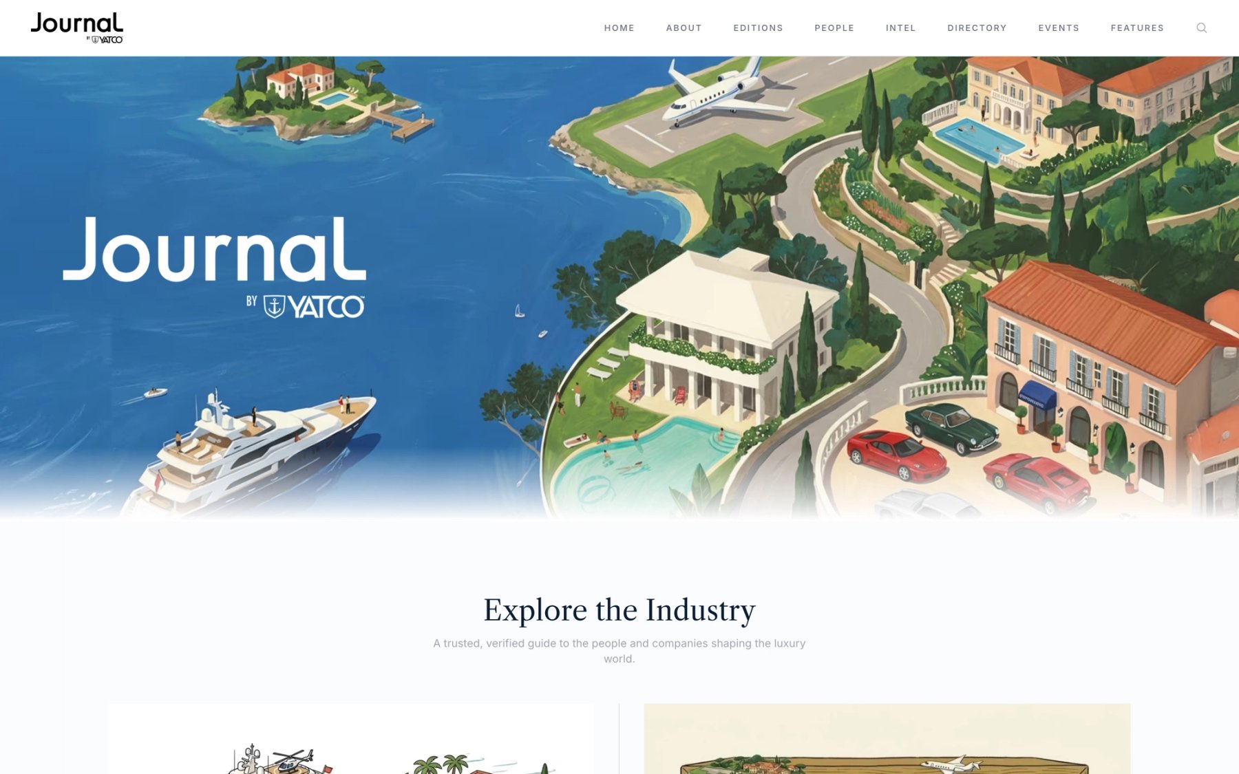 The YATCO website, home page