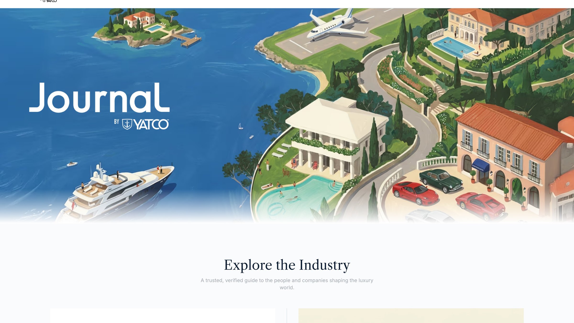 The YATCO website, home page