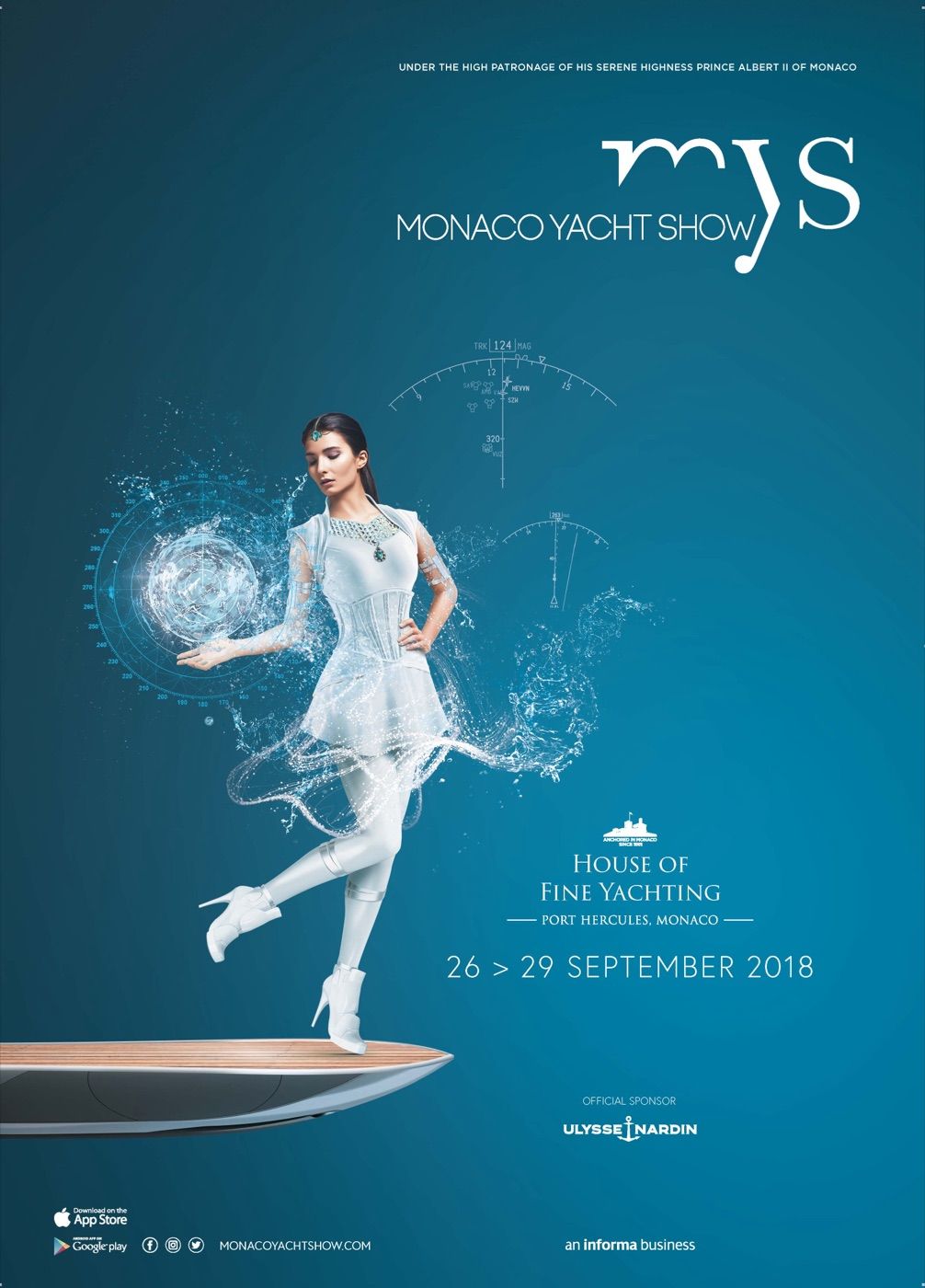 Official poster of the 2018 Monaco Yacht Show