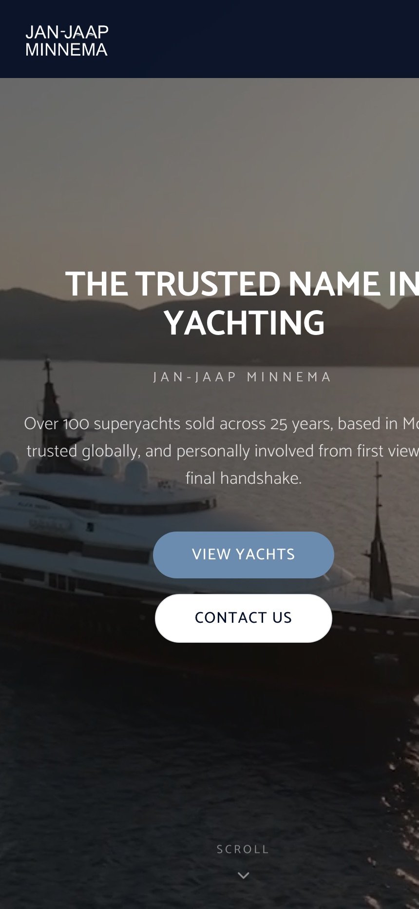 The Jan-Jaap Minnema website on a phone