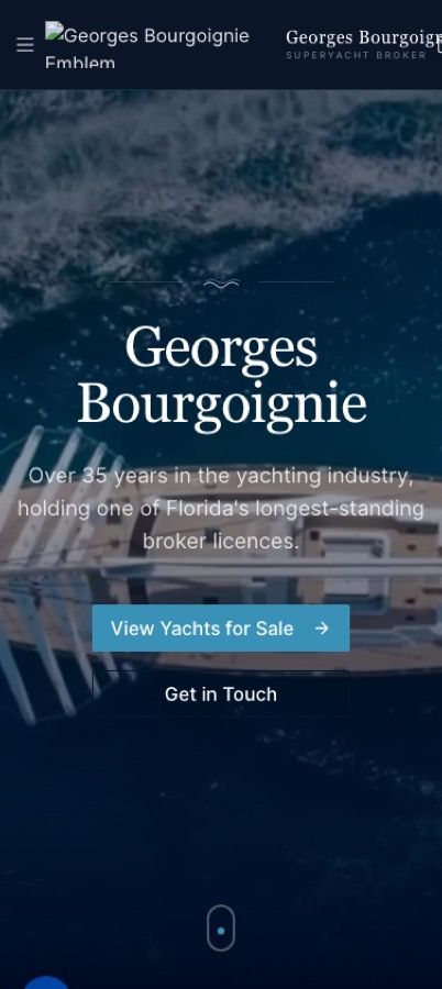 The Georges Bourgoignie website on a phone