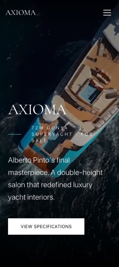 The Axioma website on a phone