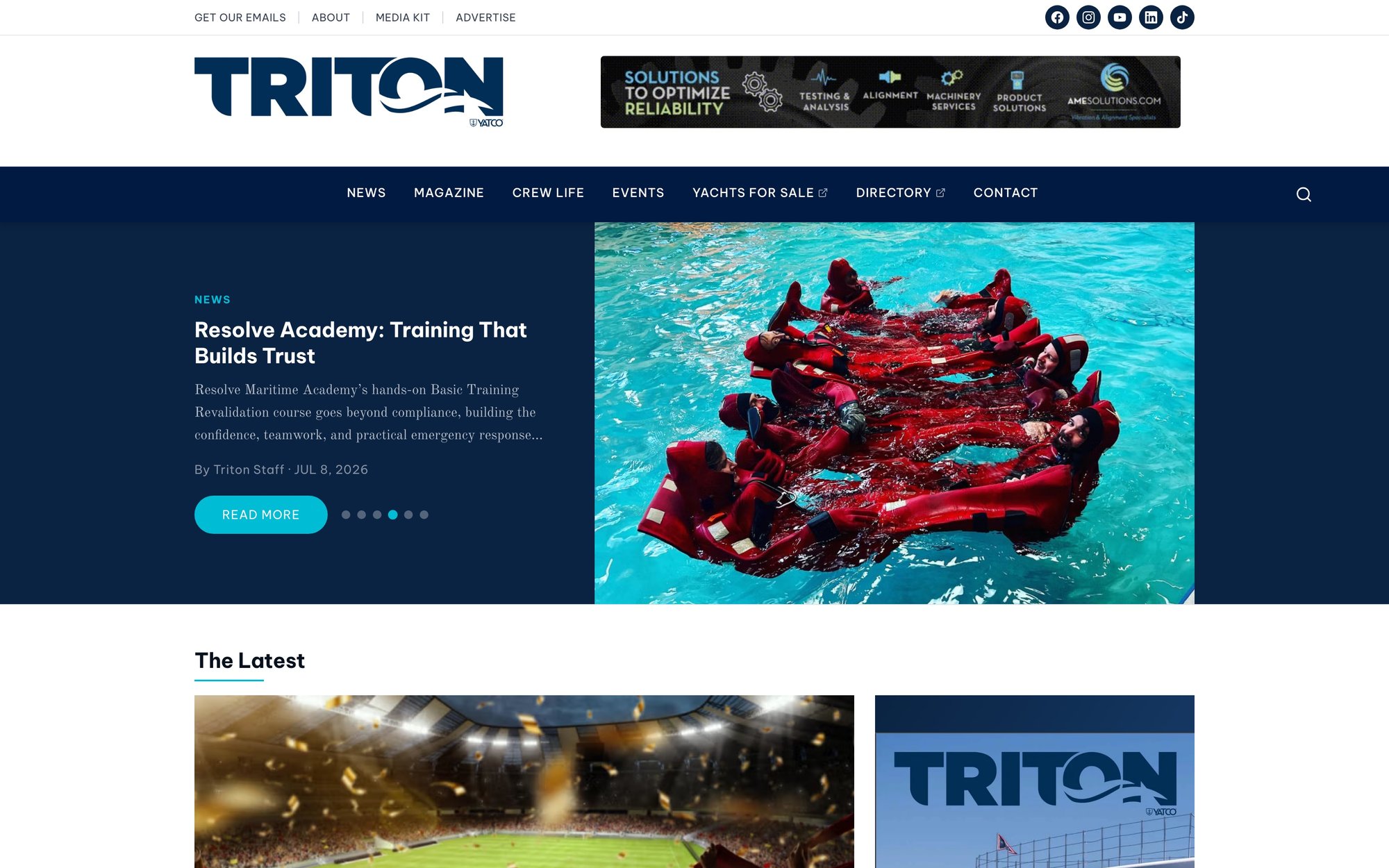 The YATCO website, home page