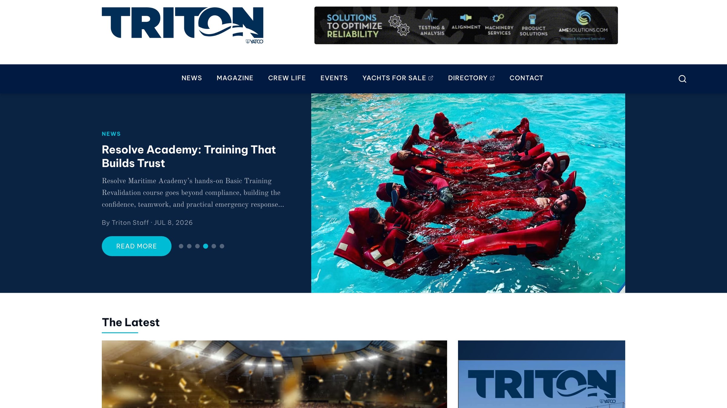 The YATCO website, home page