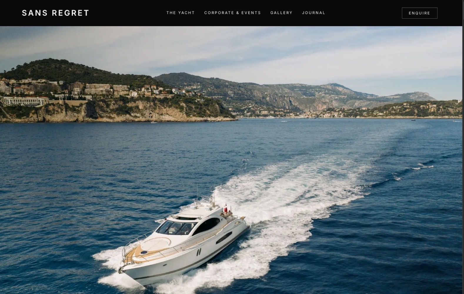 The Sans Regret website, home page