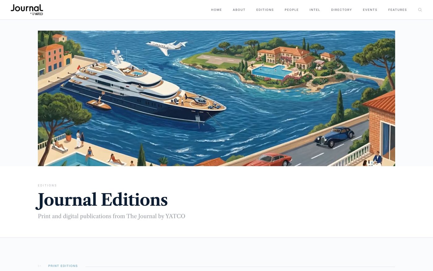 The Editions page of The Journal by YATCO, listing print and digital publications