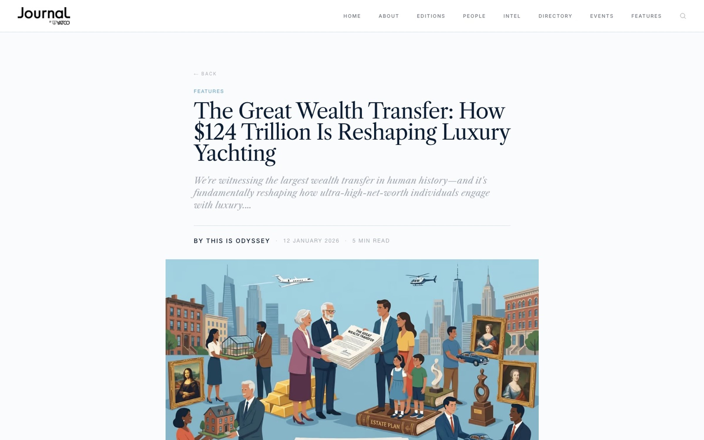 A feature on The Journal by YATCO: The Great Wealth Transfer, with an illustrated header