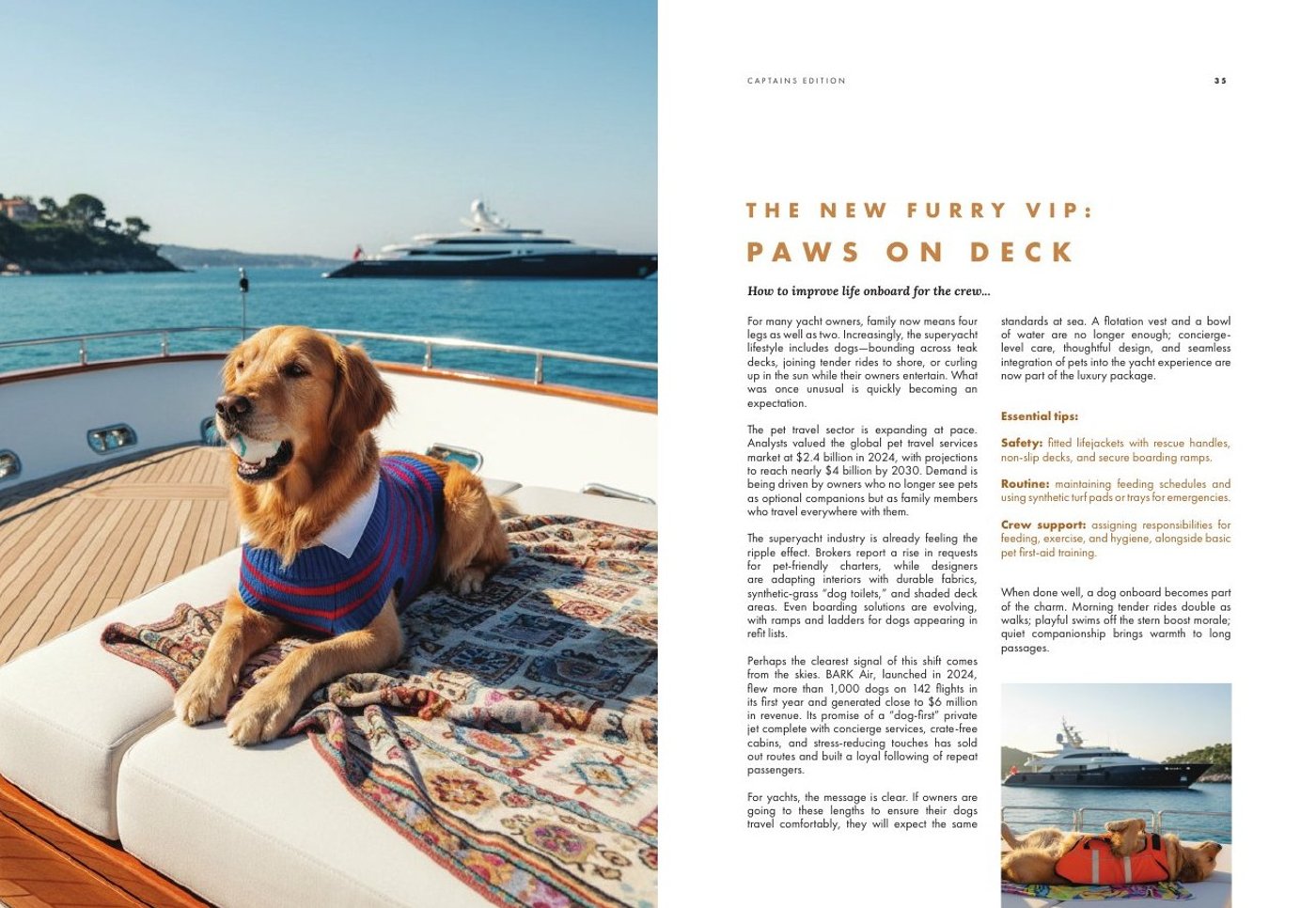 Spread: The new furry VIP, paws on deck