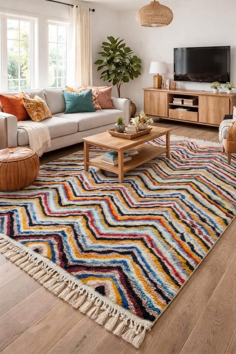 The Electric Chevron — Authentic Moroccan Berber Rug