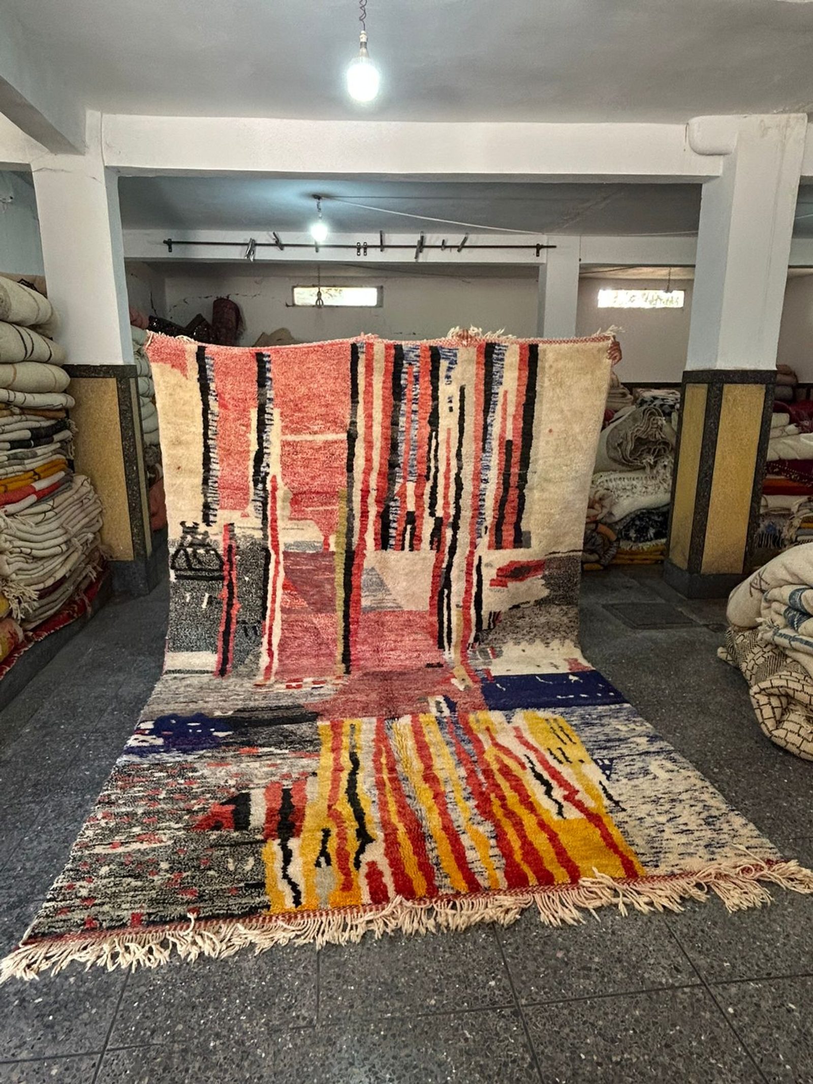 The "Chromatic Mirage" Hand-Knotted Abstract Moroccan Rug — view 4
