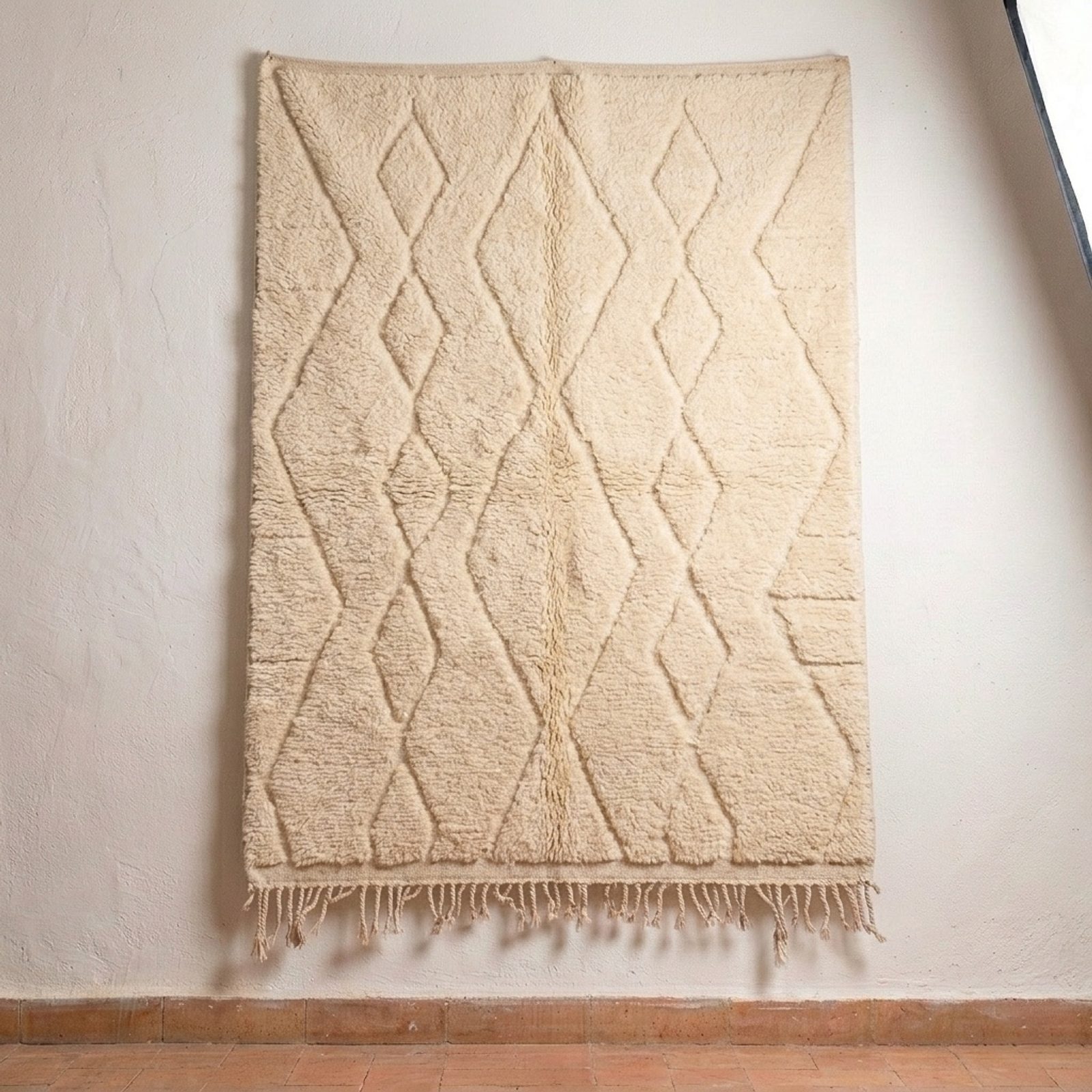 The Ghost Diamond — Authentic Moroccan Mrirt Rug — view 2