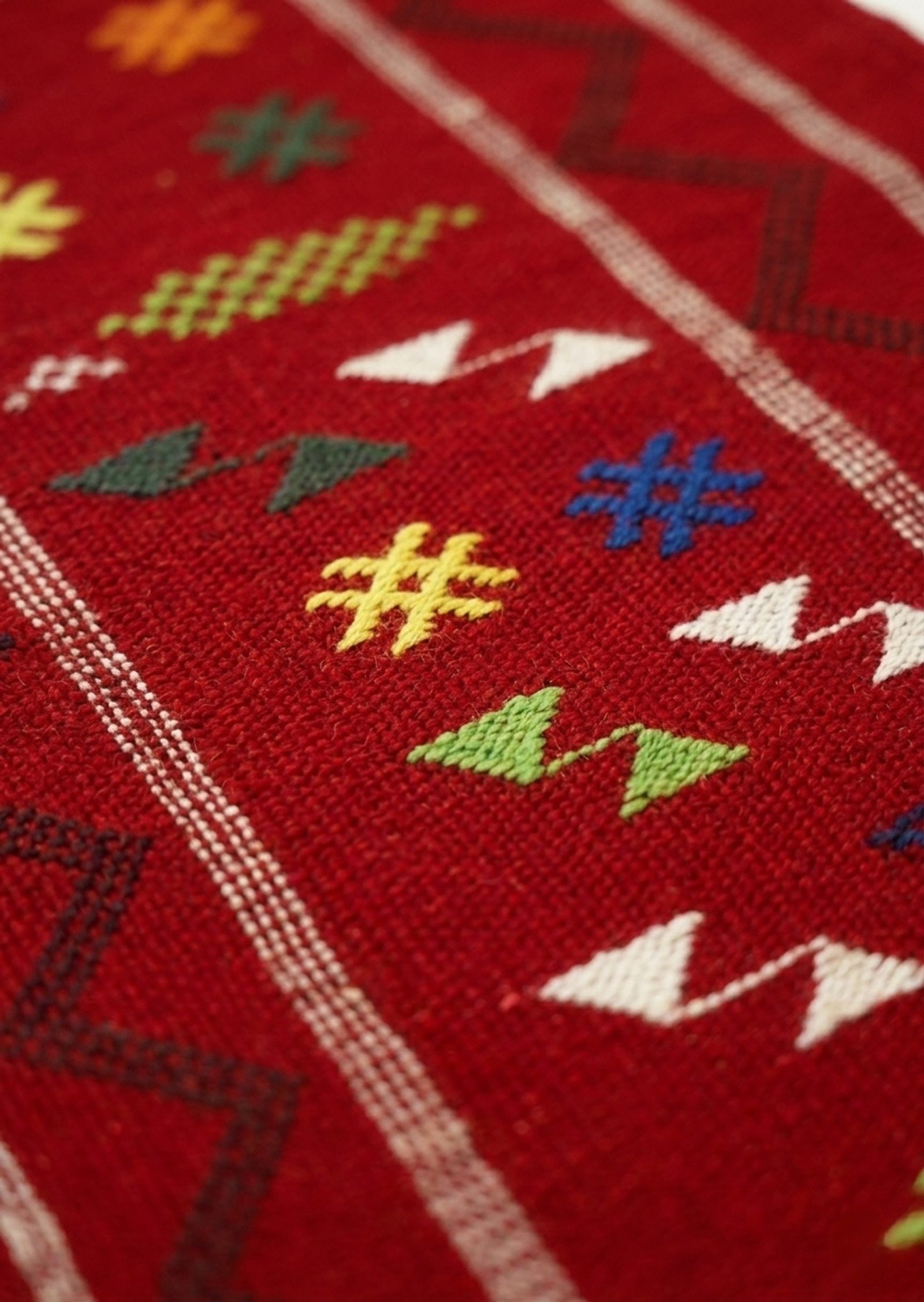The "Taznakht Crimson" Flatweave: Fine Handwoven Moroccan Kilim Rug — view 5