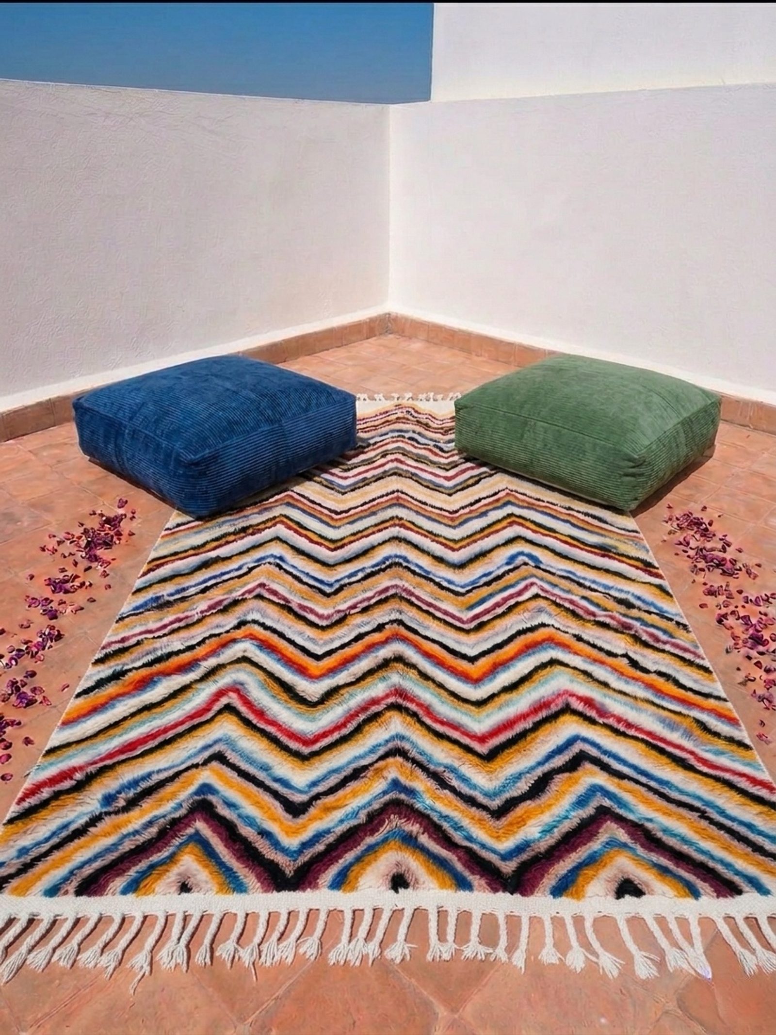 The Electric Chevron — Authentic Moroccan Berber Rug — view 3