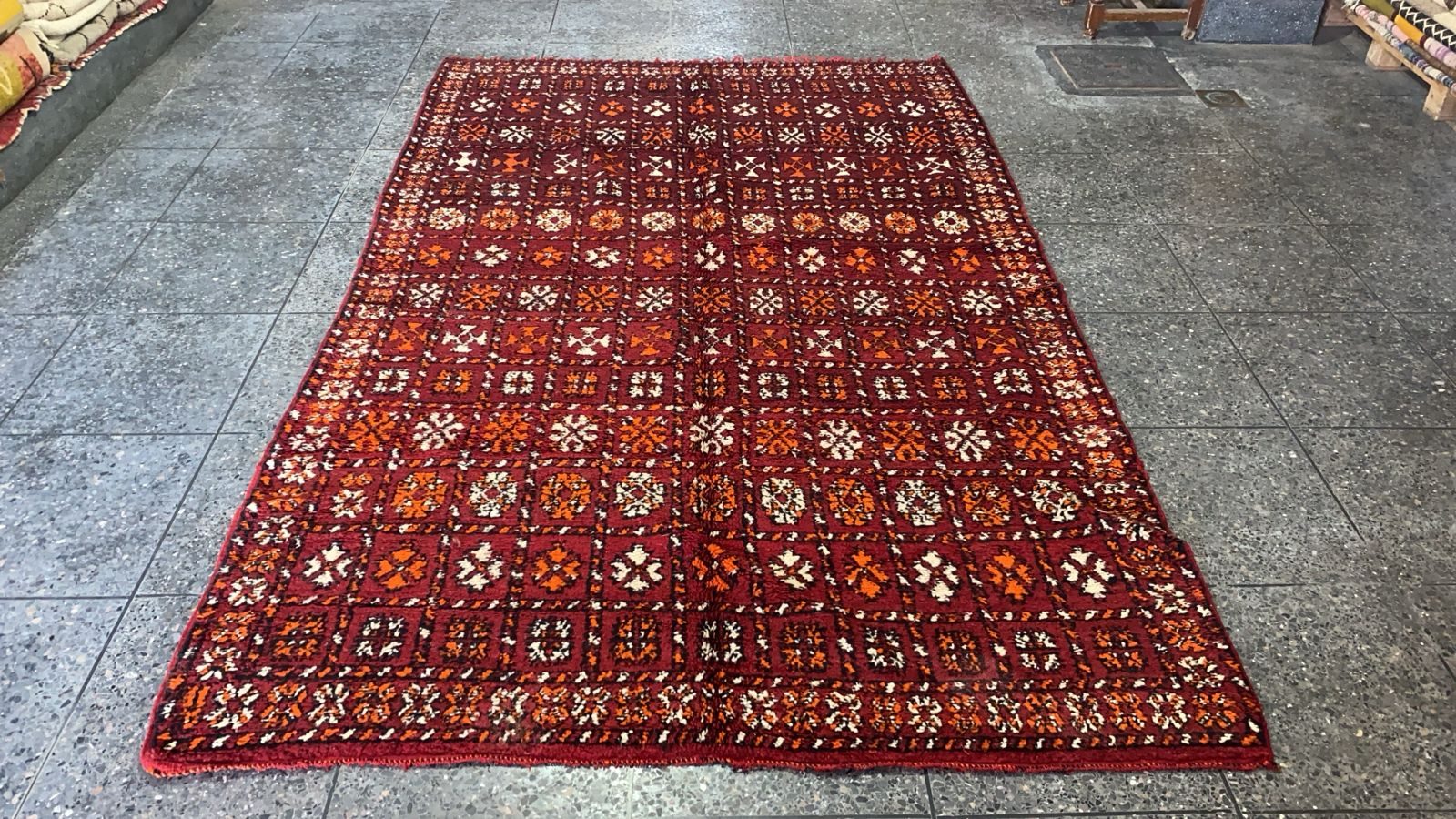 The Crimson Garden — Authentic Taznakht Berber Rug — view 5