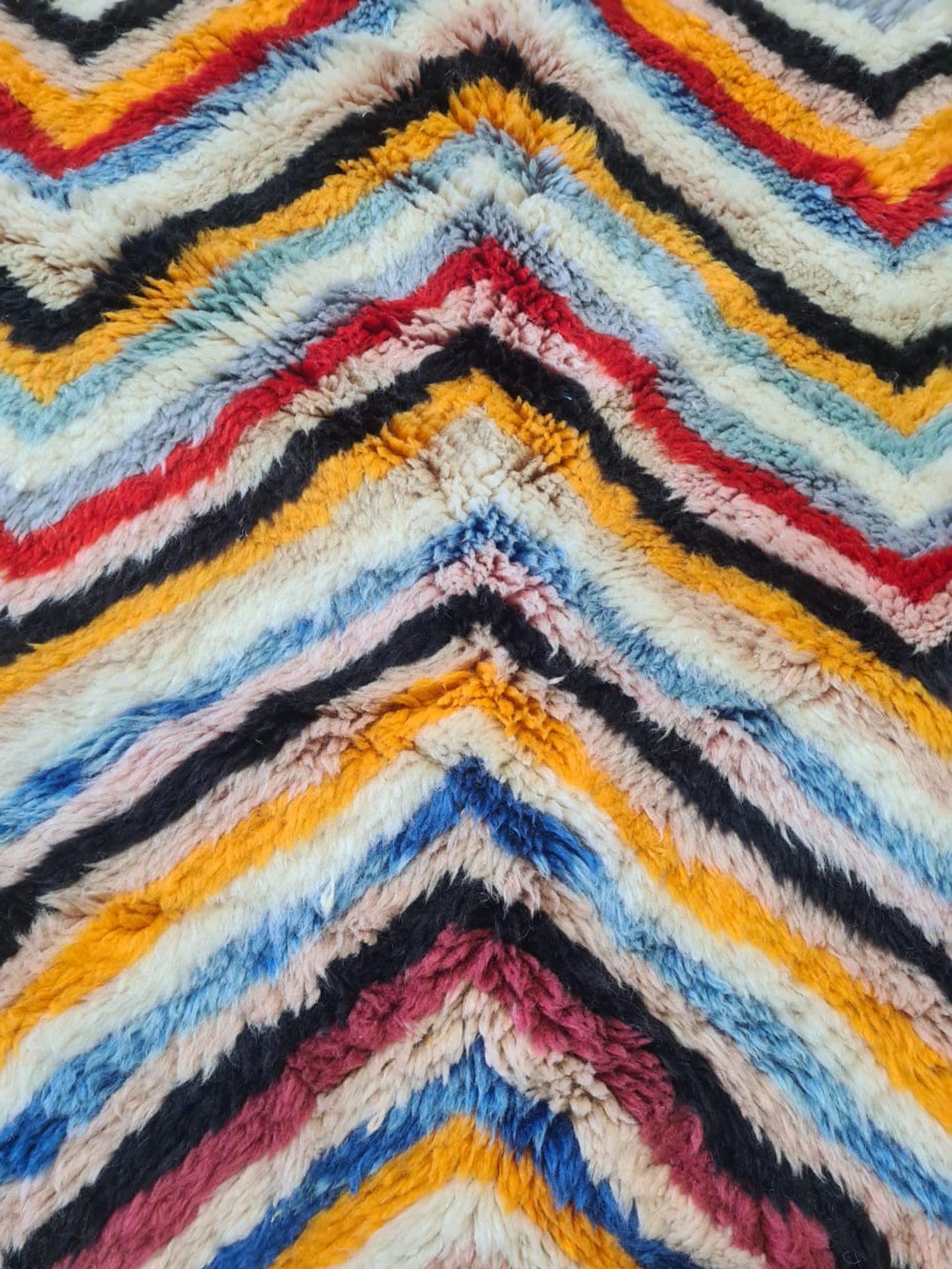 The Electric Chevron — Authentic Moroccan Berber Rug — view 7