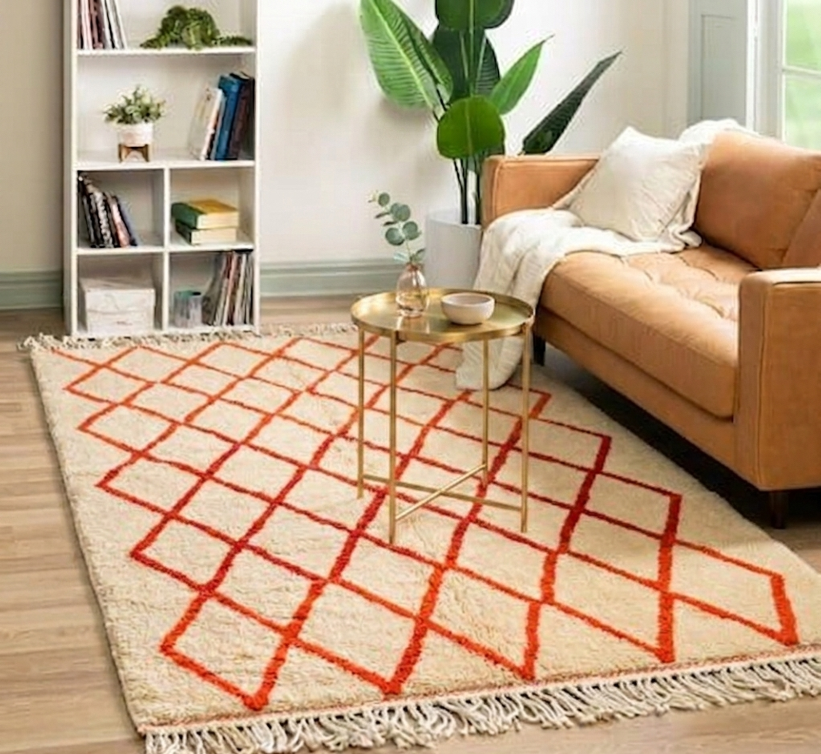 The Terracotta Lines — Authentic Beni Ouarain Rug — view 2