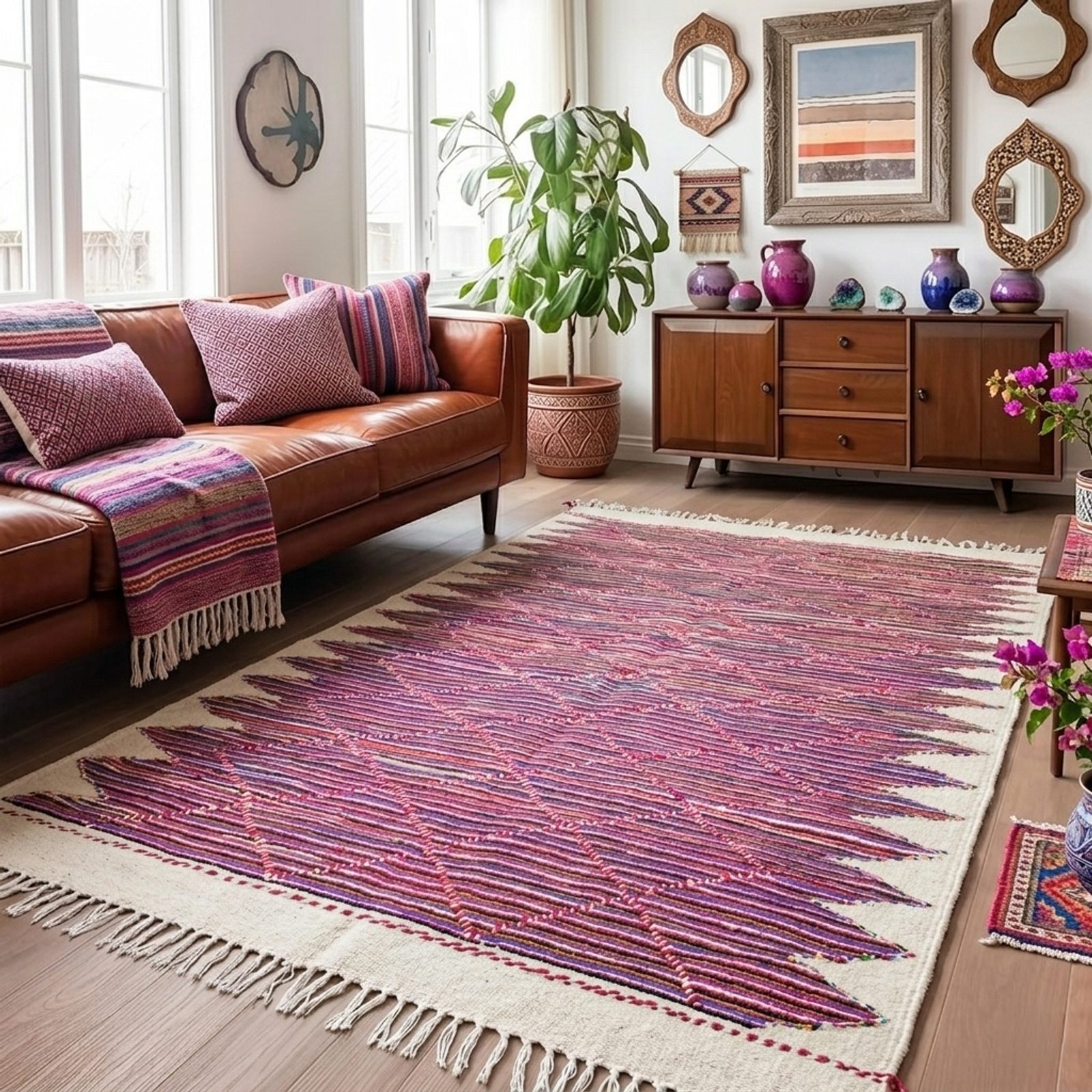 The Lightning Field — Authentic Moroccan Kilim — view 1