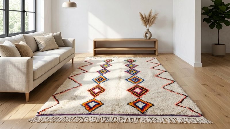 The "Jewel-Tone Eye" Azilal: Handwoven Colorful Moroccan Shag Rug