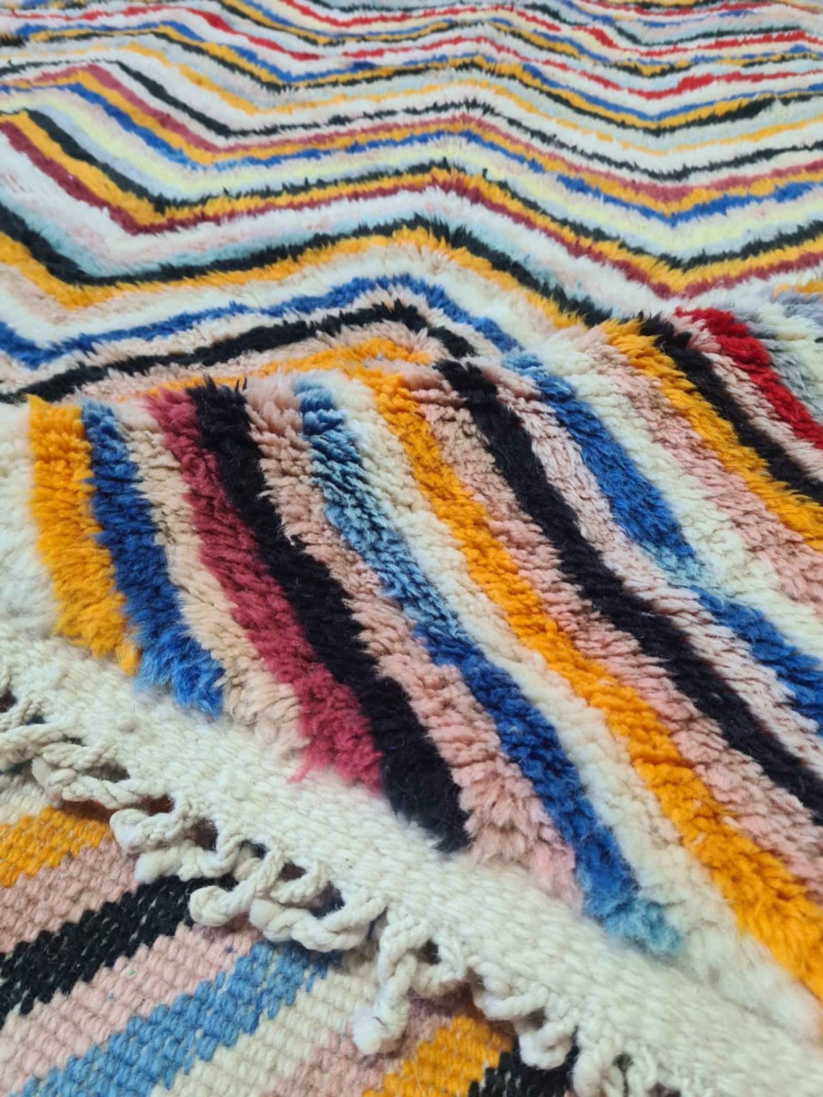 The Electric Chevron — Authentic Moroccan Berber Rug — view 5