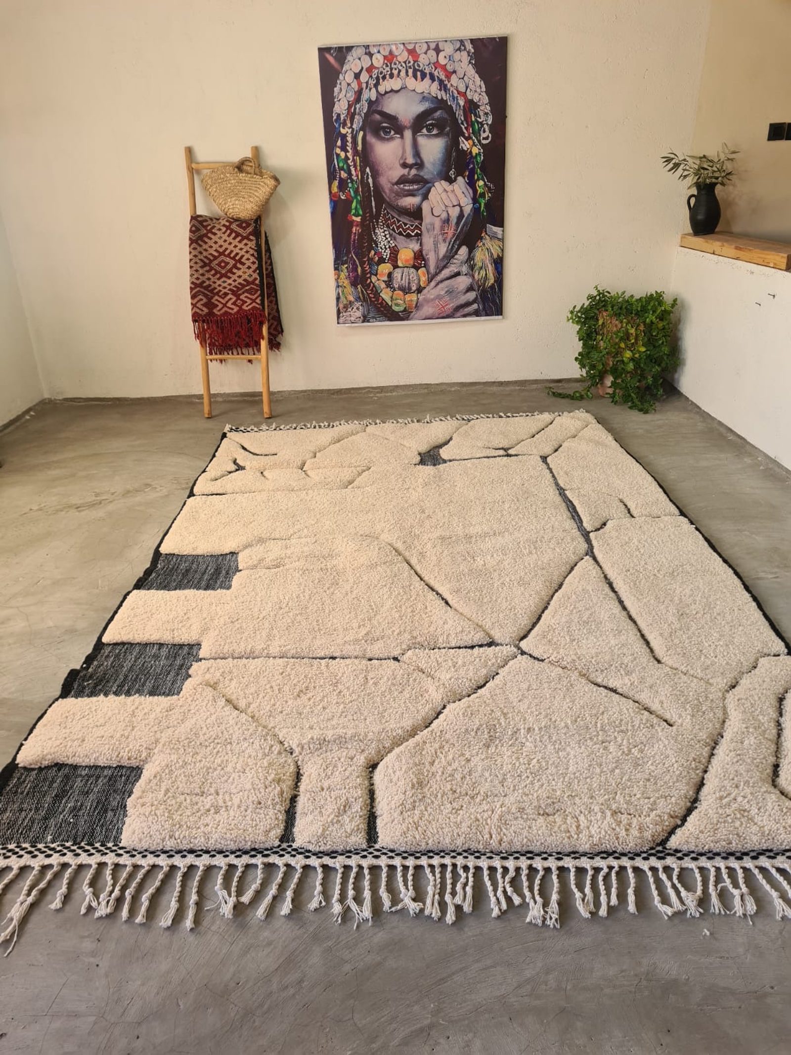 The Stone Map — Authentic Moroccan Mrirt Rug — view 4