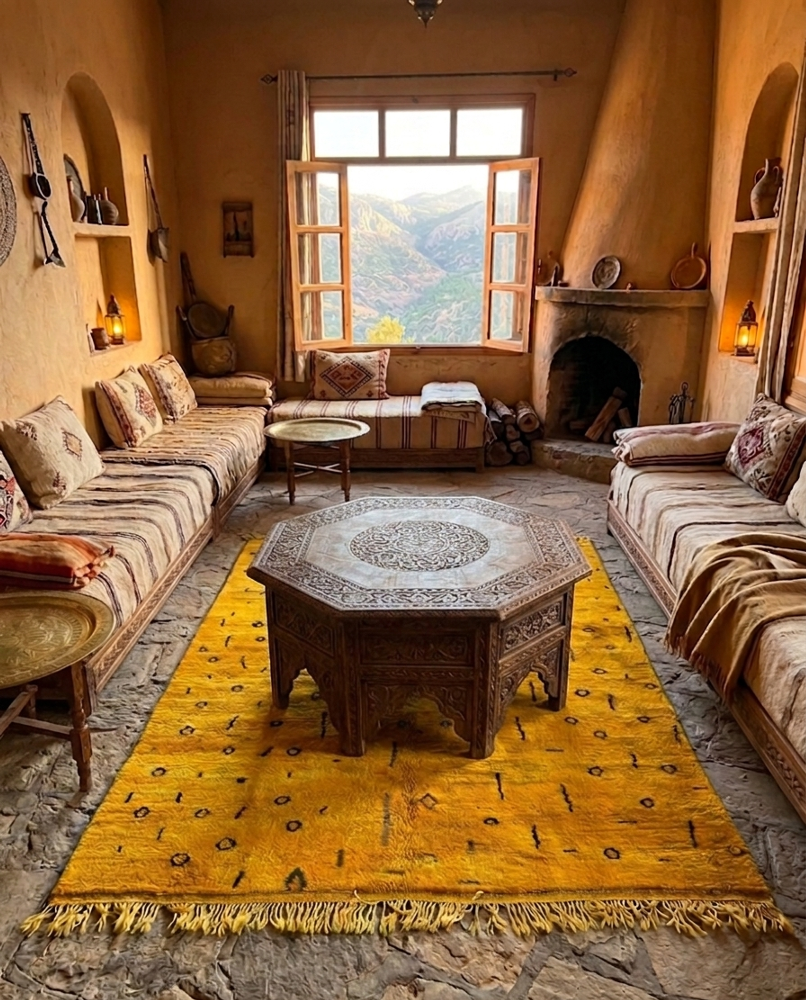 The Golden Atlas — Authentic Mrirt Berber Rug — view 2