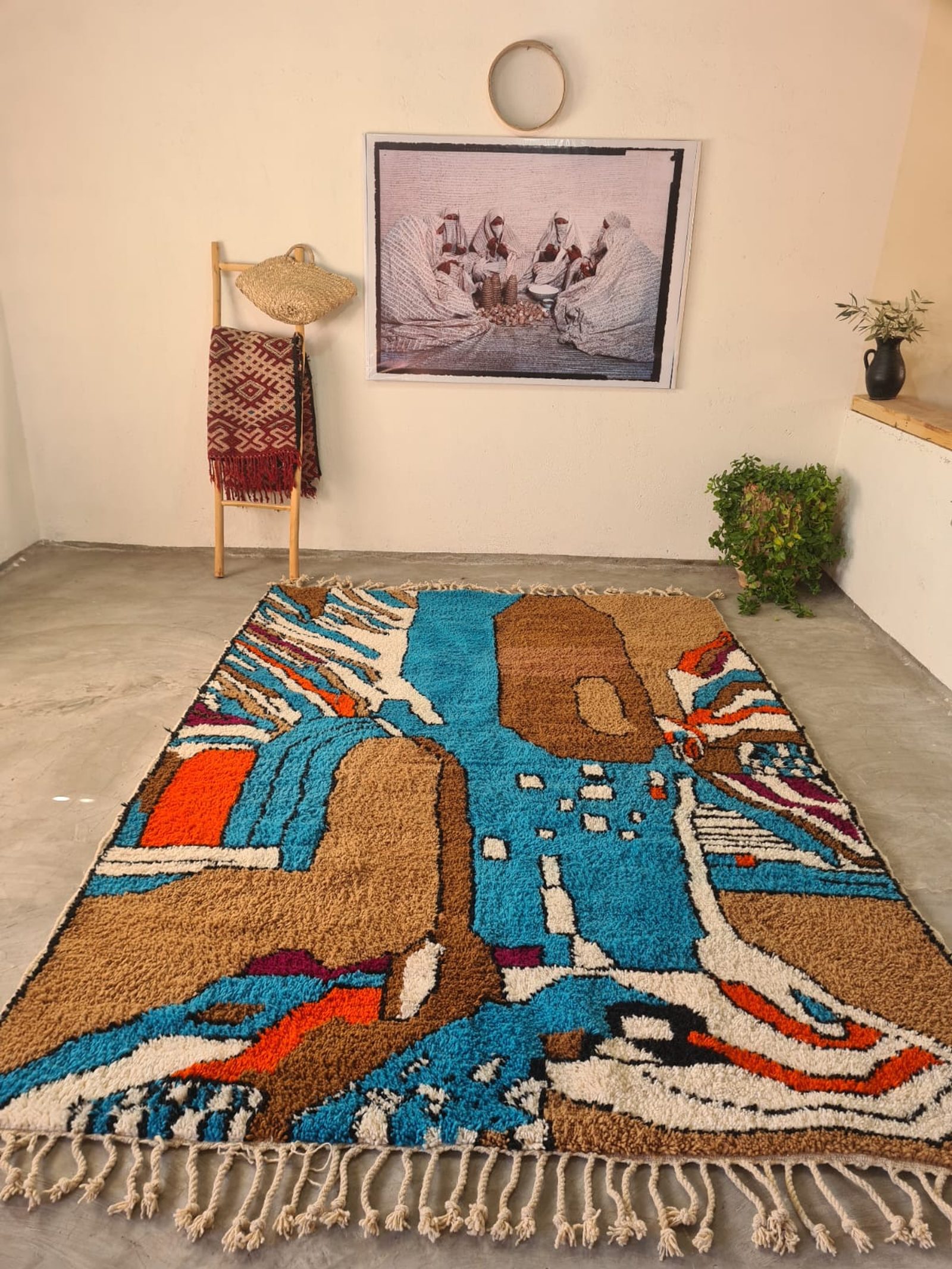 The Atlas Canvas — Authentic Moroccan Mrirt Rug — view 3