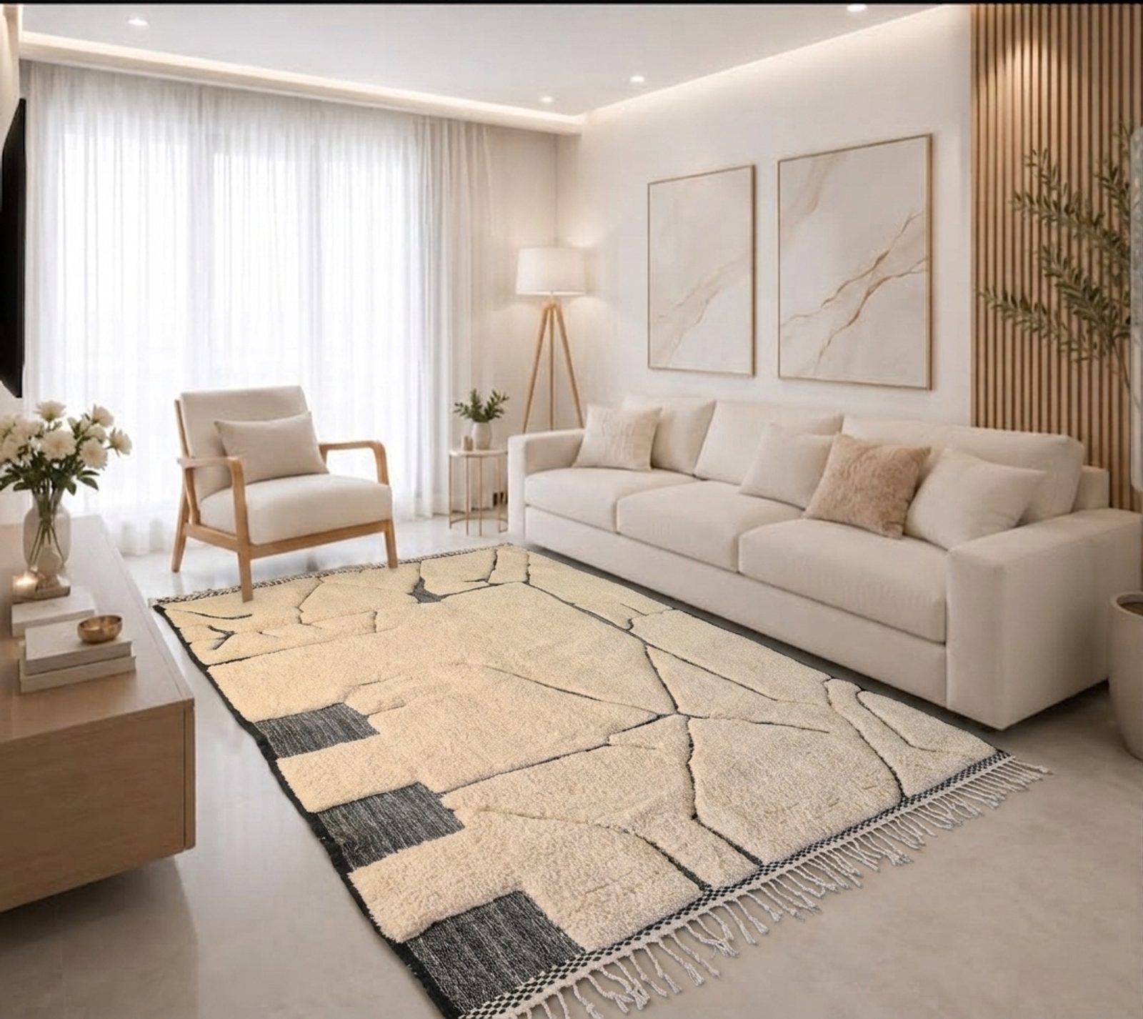 The Stone Map — Authentic Moroccan Mrirt Rug — view 1
