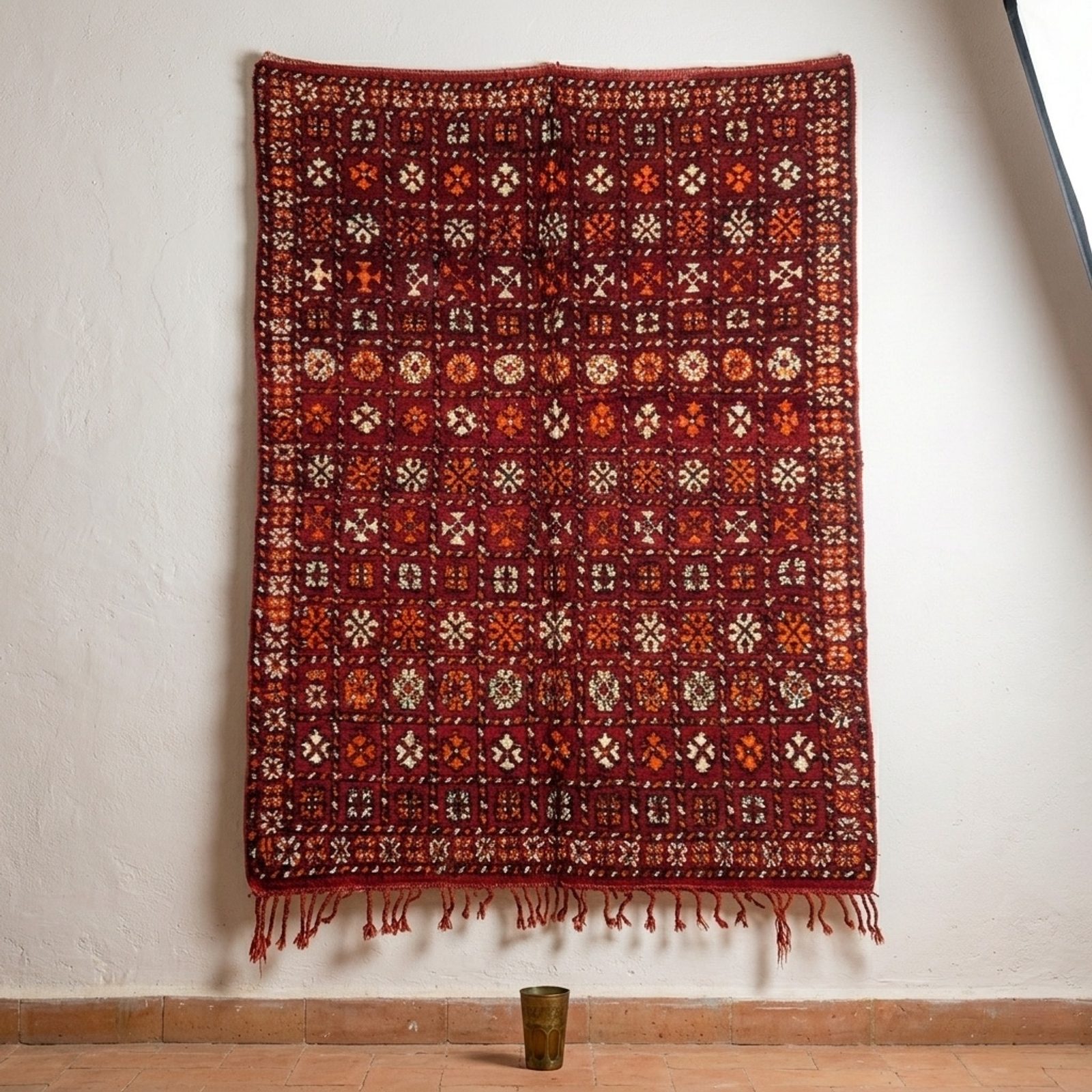 The Crimson Garden — Authentic Taznakht Berber Rug — view 3