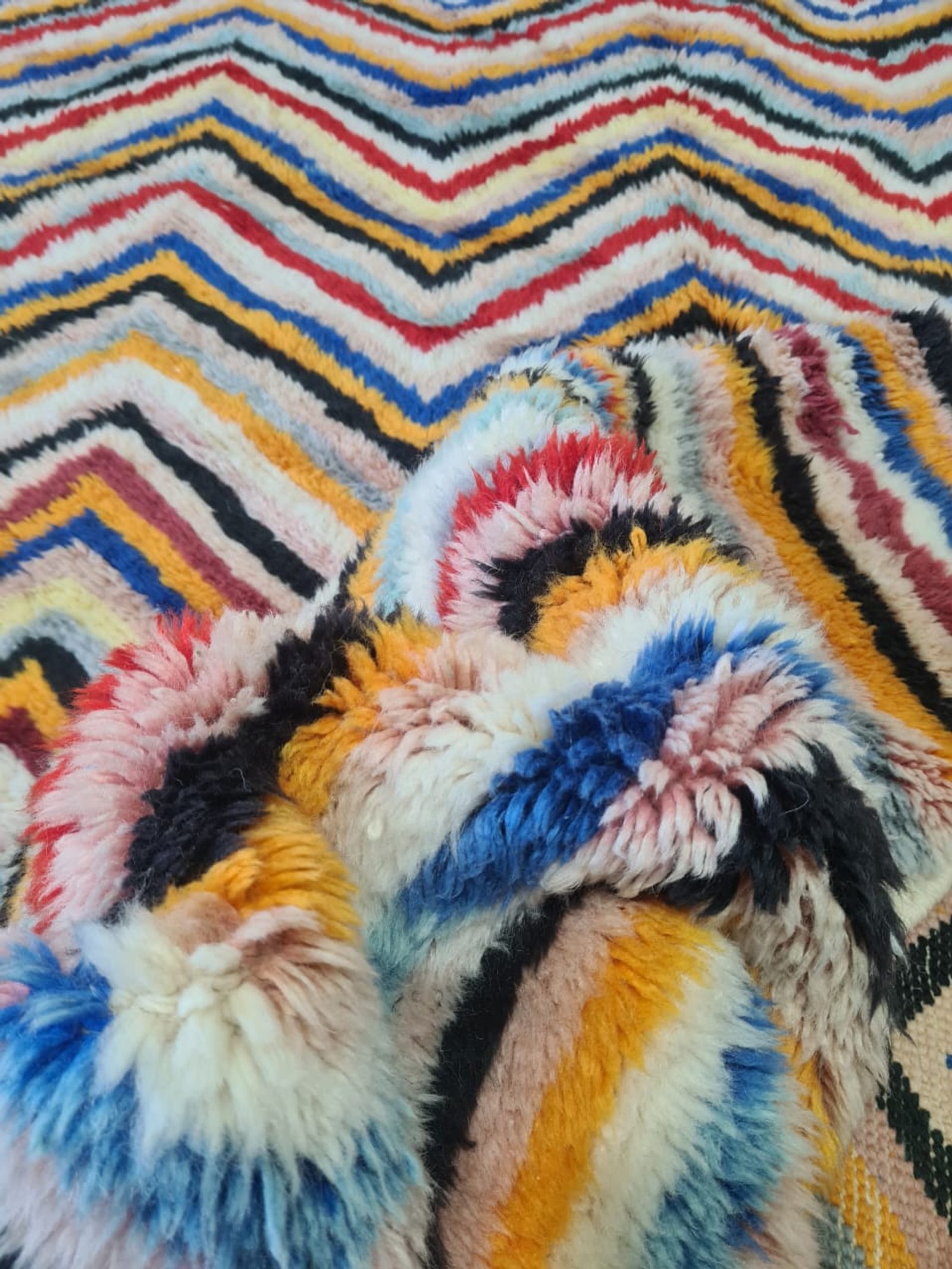 The Electric Chevron — Authentic Moroccan Berber Rug — view 6