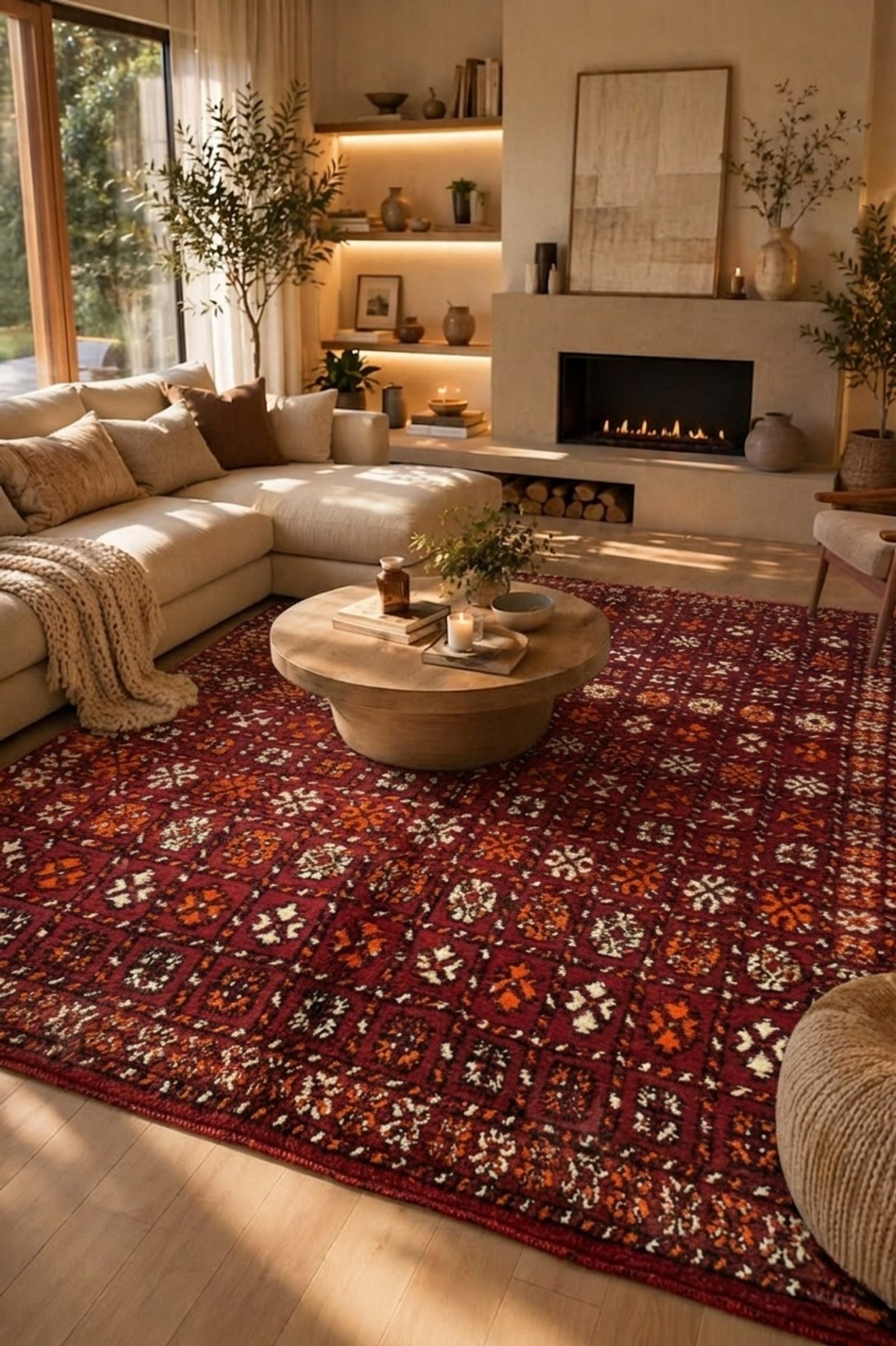 The Crimson Garden — Authentic Taznakht Berber Rug — view 1