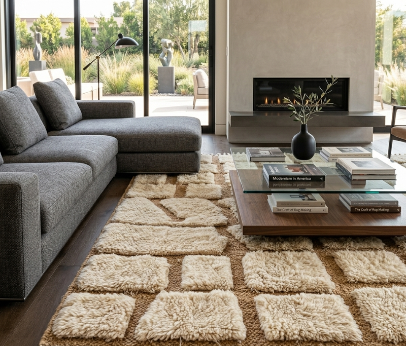 Floating Squares — Luxury Beni Mrirt Rug