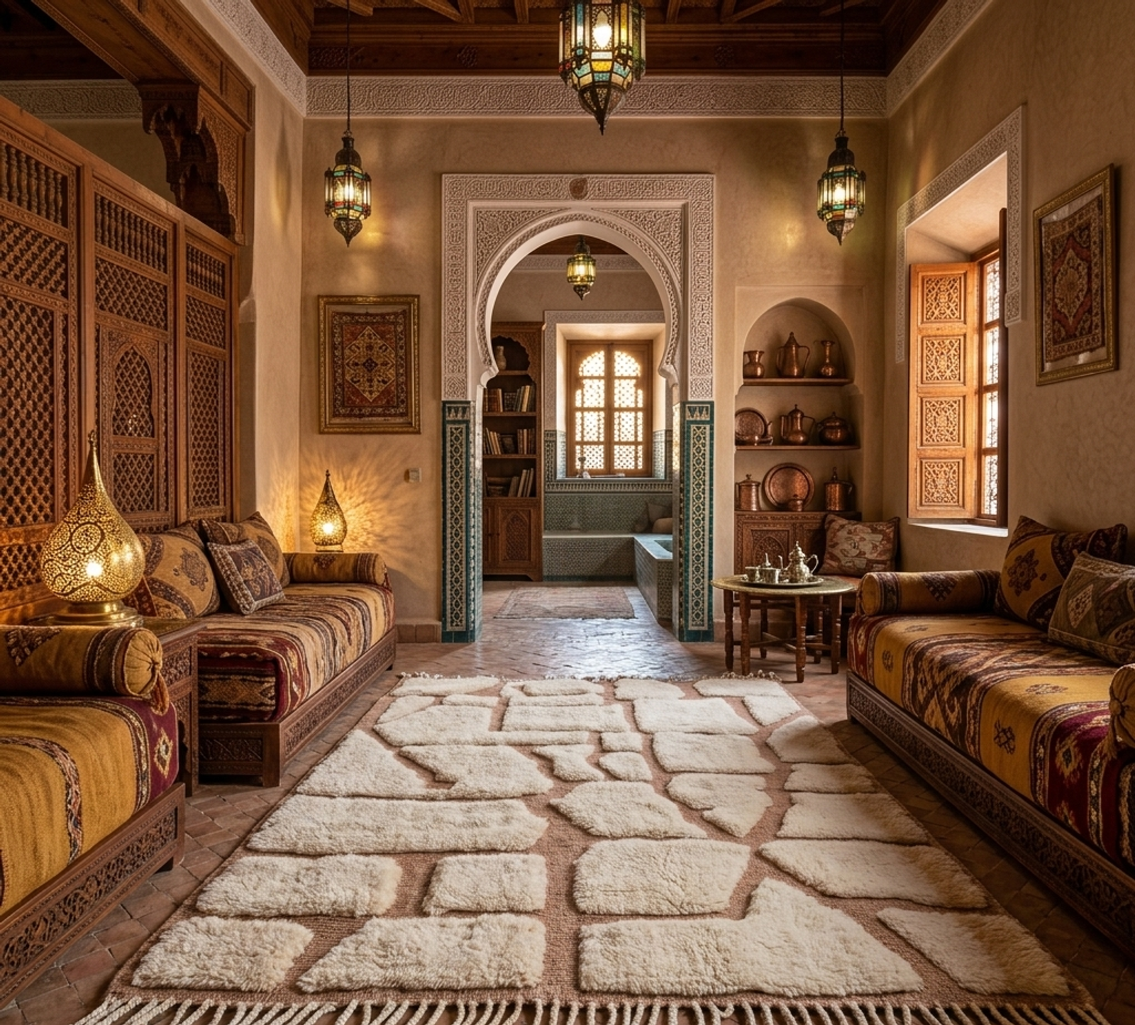 Floating Squares — Luxury Beni Mrirt Rug — view 2