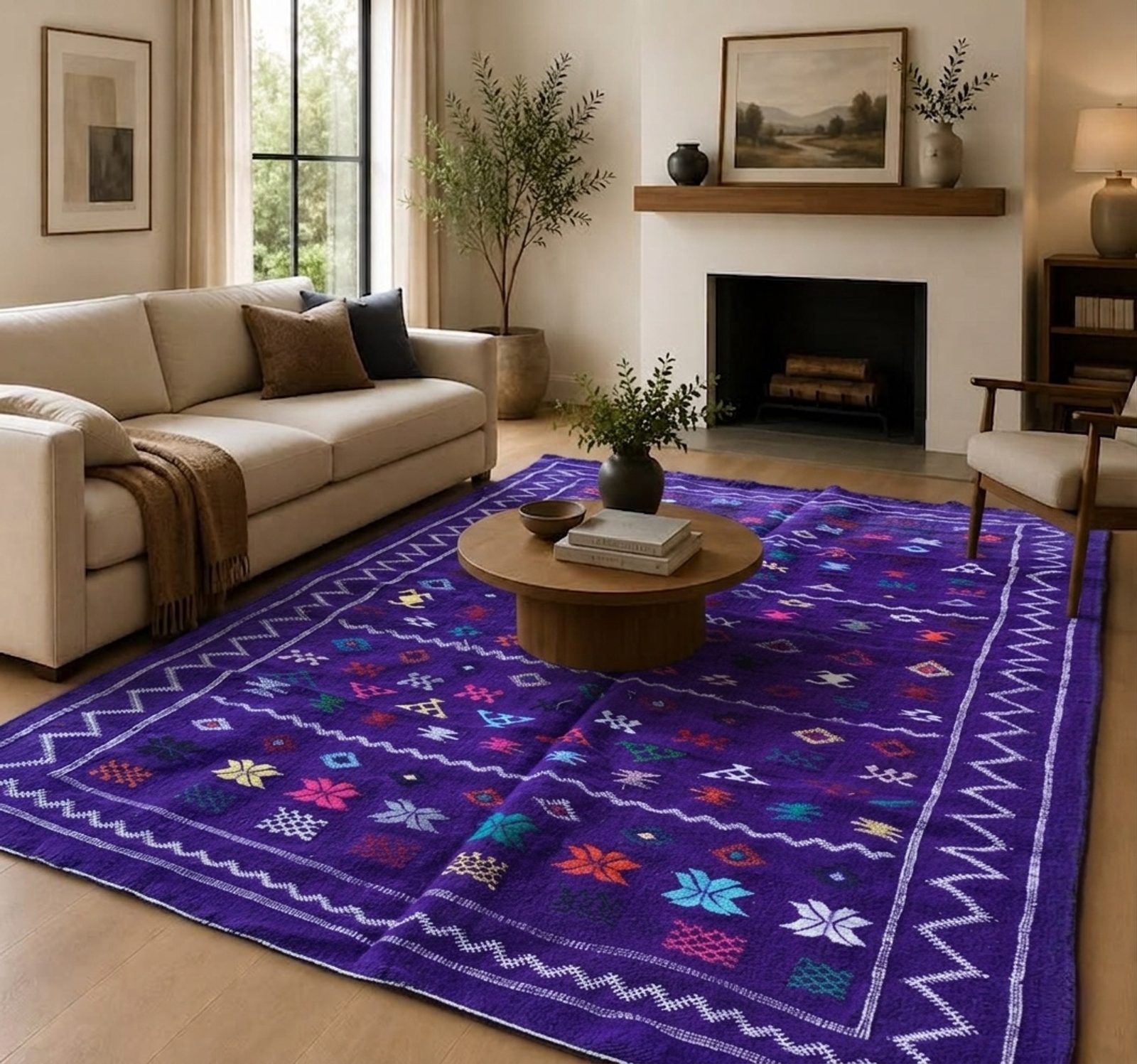 The Royal Violet — Authentic Moroccan Kilim — view 1